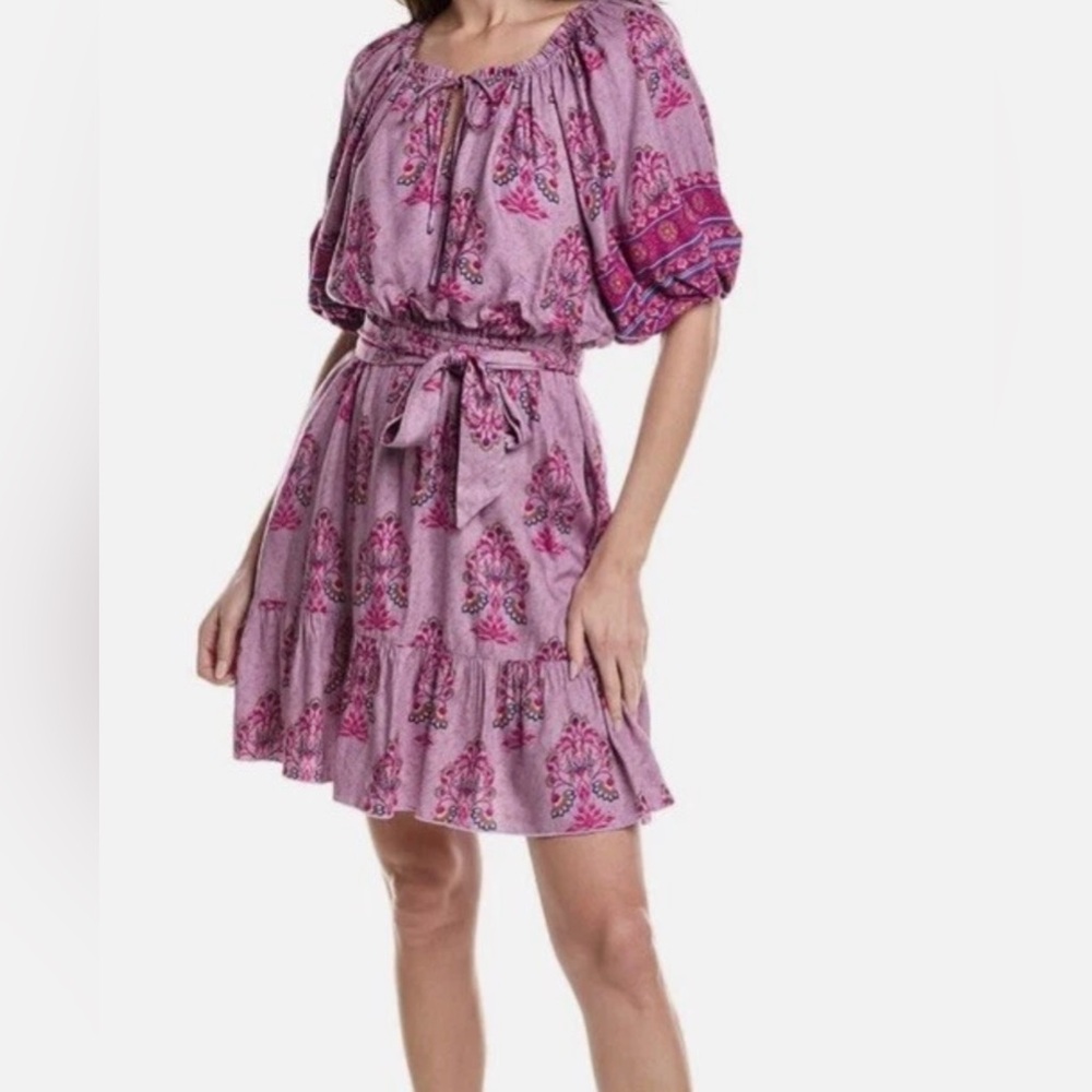 NWOT Garrie B Pink Puff Sleeve Mini Dress Sz L